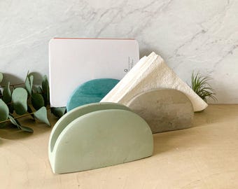 ハンドメイドコンクリートナプキンホルダー - モダンミニマリストキッチンテーブルオーガナイザー機能的なアート装飾