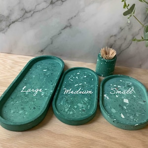 Minimalist Terrazzo Oval Tray: Modern Home Decor for Table, Bathroom & Wedding Centerpiece