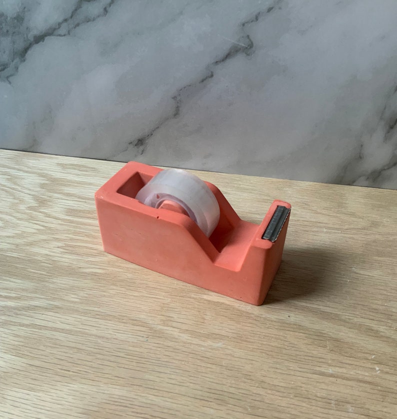 Cement Tape Dispenser Modern Industrial Office Decor Unique Concrete Desk Accessory Stylish and Functional Tape Holder Office Gift image 8