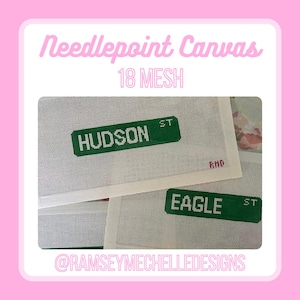 CUSTOM | Street Sign Needlepoint Canvas