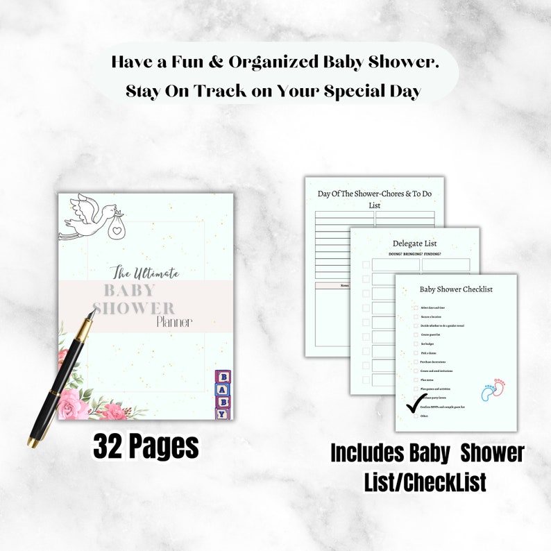 Baby Shower Planner Shower Plannerbaby Shower Planprintable Baby Shower ...