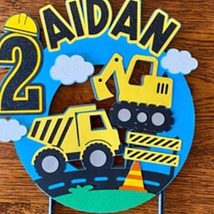 Construction Cake Topper, Customizable, Party supplies, Birthday Party