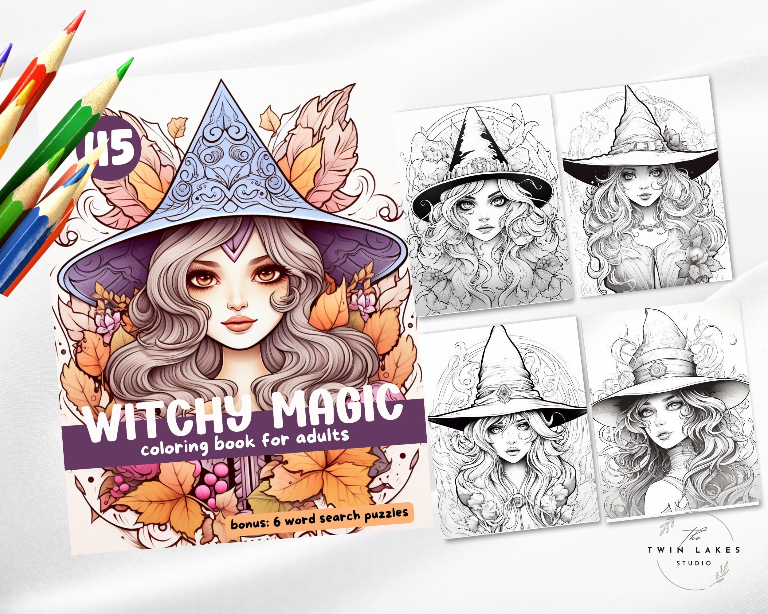 Witchy Magic: Adult Coloring Book Escape | Witchy Women Coloring Book  | Digital Download