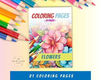 Flowers Coloring Pages Printable Flowers Coloring Pages Coloring Sheets Floral Coloring Pages Kids Floral Coloring Book