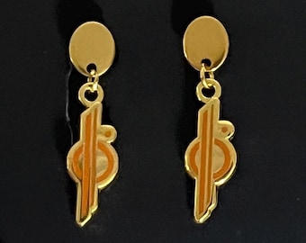 CSL Logo space fight enamel earrings Galactic Starcruiser!