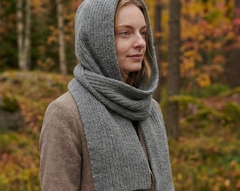 Instructions de tricot pour l'écharpe à capuche | Motif