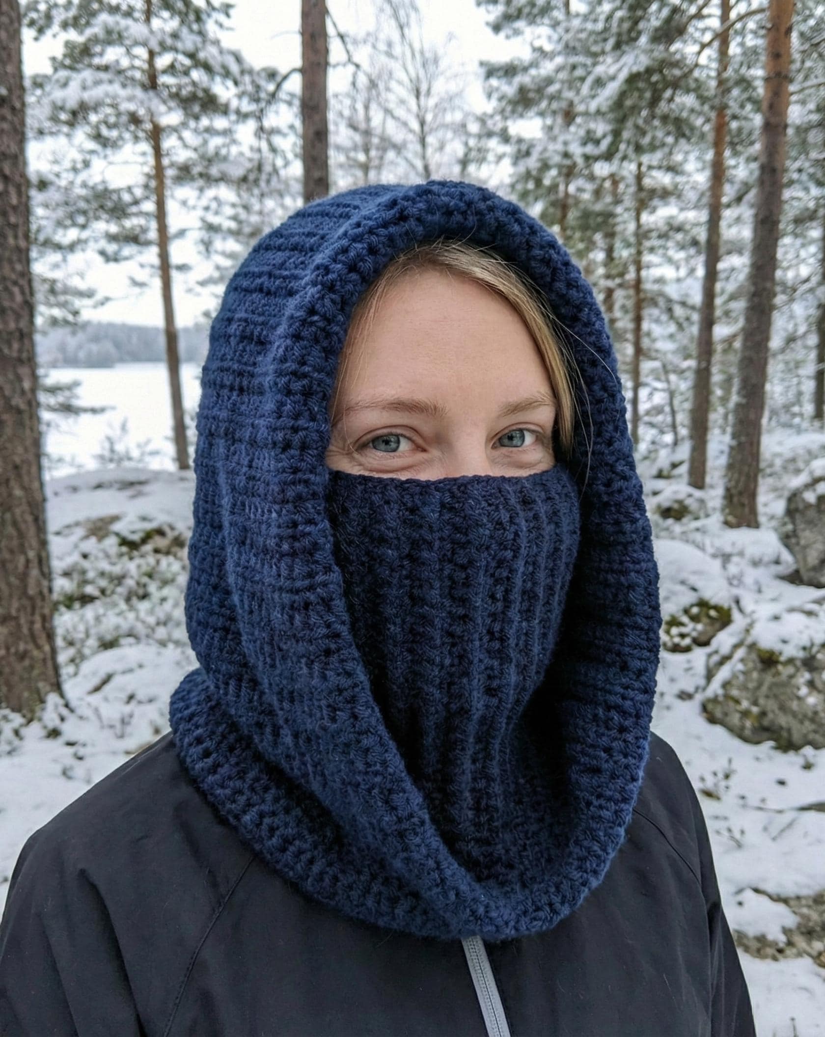 40 Turtleneck Crochet Patterns for Cozy Layers, Modern Pullovers, and Textured Necklines 17 Crochet Balaclava Turtleneck Hoodie Pattern Agne