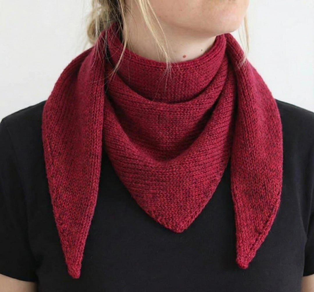 Easy Knit Triangle Scarf Pattern PDF - Etsy