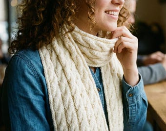 Scarf Cable Knitting Pattern PDF