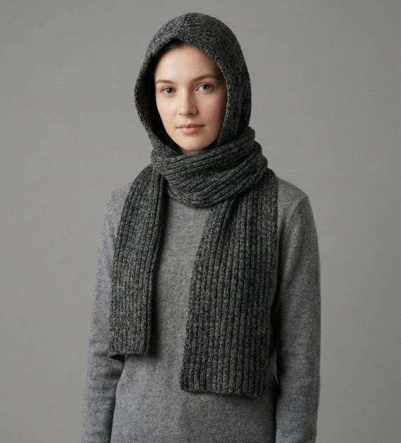 Hooded Scarf Knitting Pattern PDF - Etsy Canada