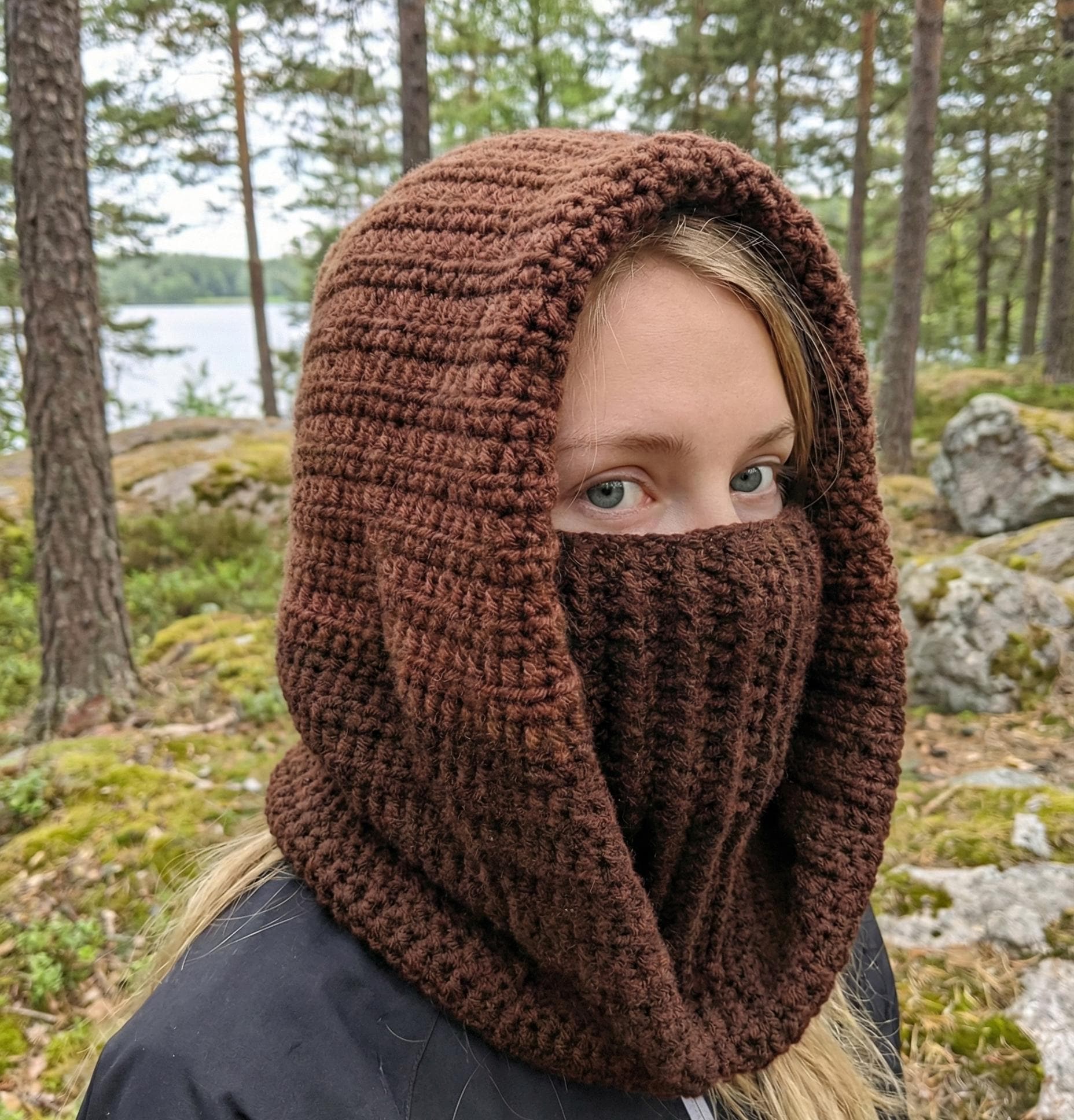 Crochet Balaclava Pattern Turtleneck Ribbed Hooded Cowl - Etsy