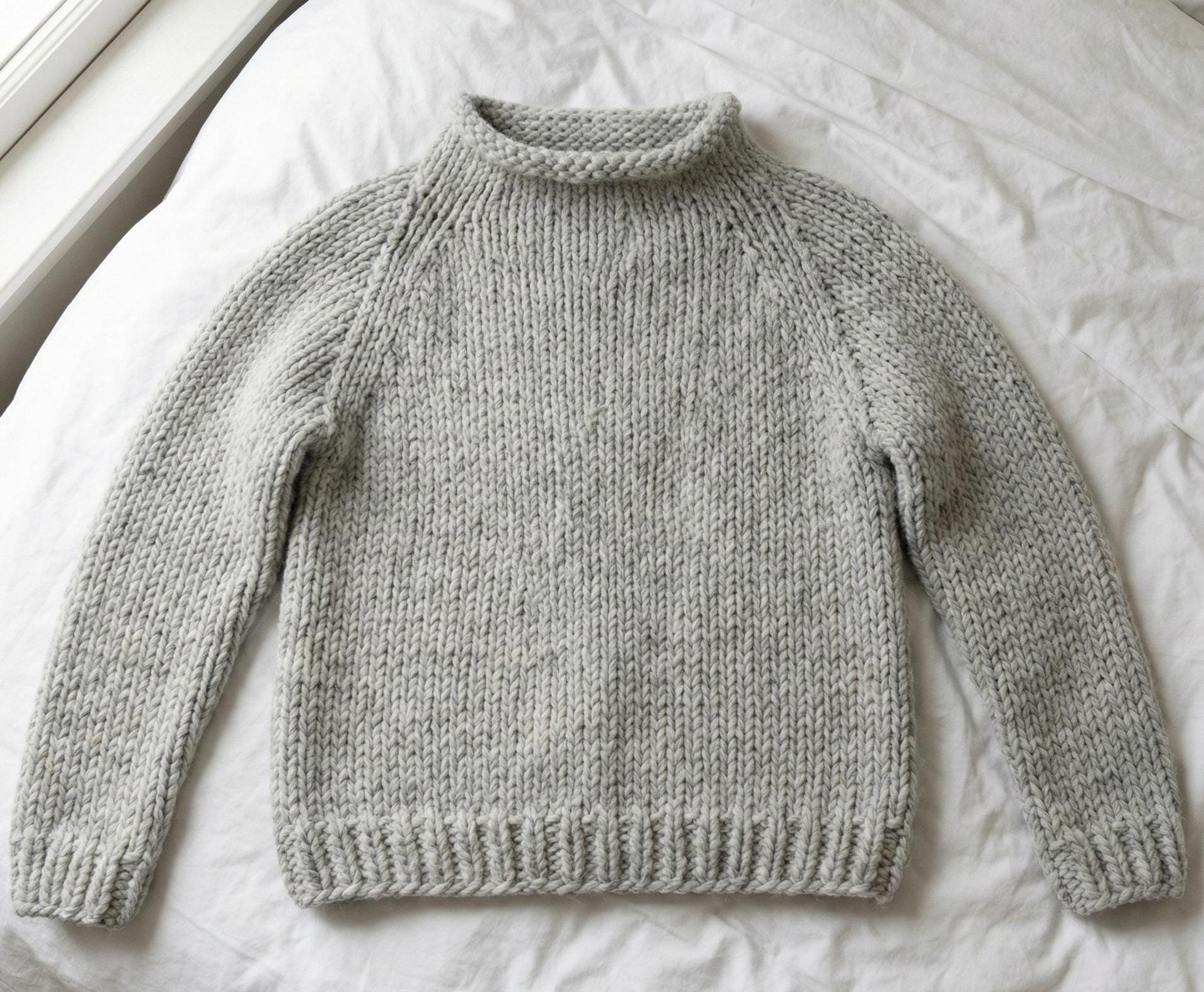 Easy Chunky Sweater Knitting Pattern | Beginner Raglan Pullover