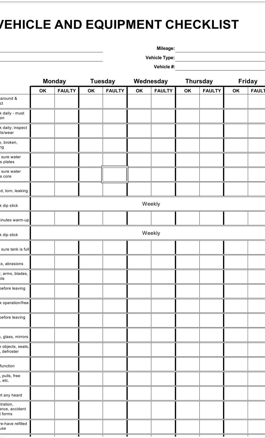 Car Inspection Checklist Template, Vehicle Maintenance Log (digital ...