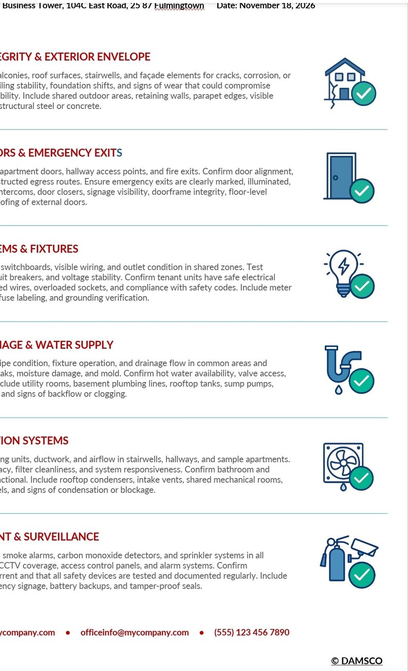 Building Inspection Checklist | Editable Property Audit Template (pdf ...