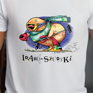Funny Idaho Potato Ski Shirt: Vintage Spudski Art Tee
