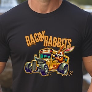 Racing Rabbits Hot Rod Shirt - Gearhead Gift
