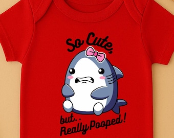 Funny Shark Baby Bodysuit, Cute Cartoon Outfit
