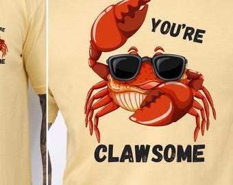 Funny Crab Comfort Colors T-Shirt: You're Clawsome Valentine's Gift