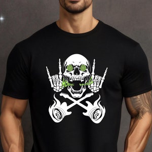 Skeleton Guitar T-Shirt: Rock Music Lover Gift