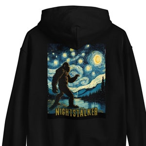 Starry Night Bigfoot Hoodie: Unisex Sasquatch Sweatshirt