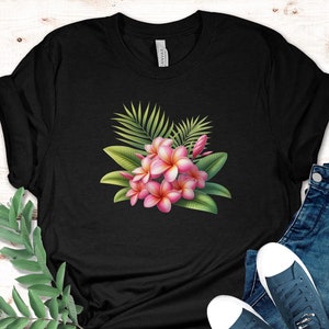 Pink Plumeria T-Shirt: Hawaiian Flower Tee