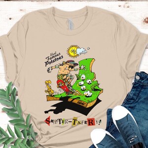 chemise vintage de l'Idaho, t-shirt de dessin animé de l'Idaho, t-shirt drôle de pomme de terre de l'Idaho, t-shirts de l'Idaho