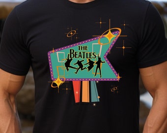 Retro Beatles Graphic Tee: Mid-Century Rock and Roll Fan Gift