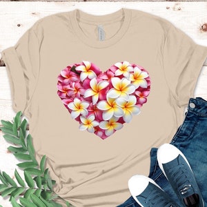 Plumerias shirt, Plumeria t-shirt, plumerias heart tee, gift for plumeria lover, tropical flower t-shirt plumeria Unisex t-shirt