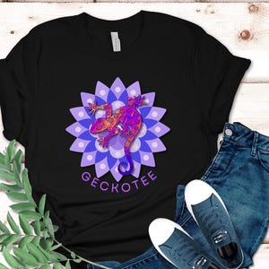 Camiseta de geco mandala colorido: camiseta unisex Bella Canvas