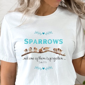 Sparrows Shirt, Christian T-Shirt, gift for Christian, God remembers the sparrows Bible verse shirt, Christian t-shirt, Inspirational Shirt