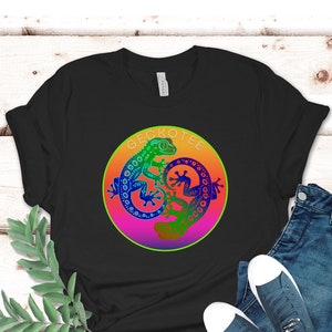 Yin Yang Gecko T-shirt: Colorful Lizard Design, Tropical Gift