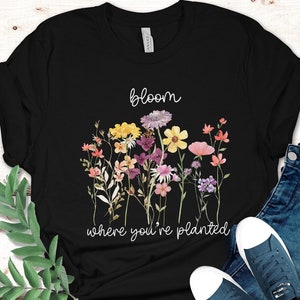 Wildflowers Shirt floral t-shirt, wildflowers tshirt, Flowers Shirt gift for mom plant lover, gardener shirt, flowers t-shirt