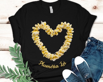 Plumeria Lei Shirt: Hawaii Flower Tee, Tropical Gift