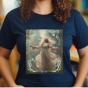 Art Nouveau Forest Spirit T-Shirt: Female Maiden Unisex Tee