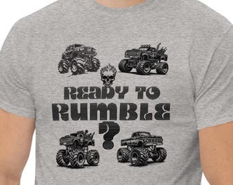 monster truck t-shirt racing ready to rumble men's classic tee