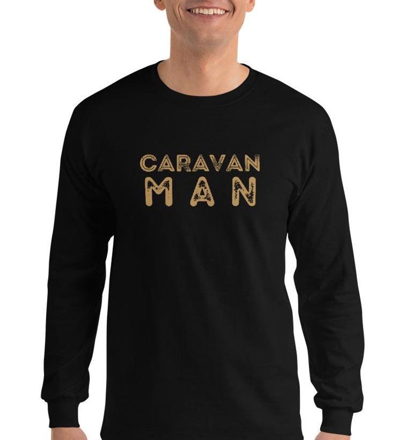 Caravan Man Shirt, Caravan T-shirt, Van life shirt, gift for Nomad, gift for bus life, gift for van lover Men’s Long Sleeve Shirt