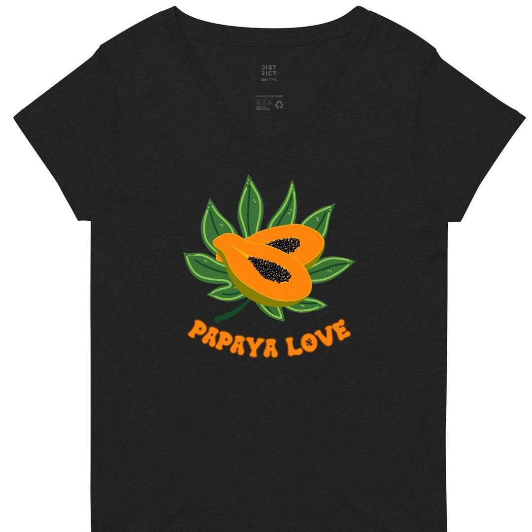 Papaya Shirt Women's V Neck Shirt Papaya Tshirt Hawaii Etsy