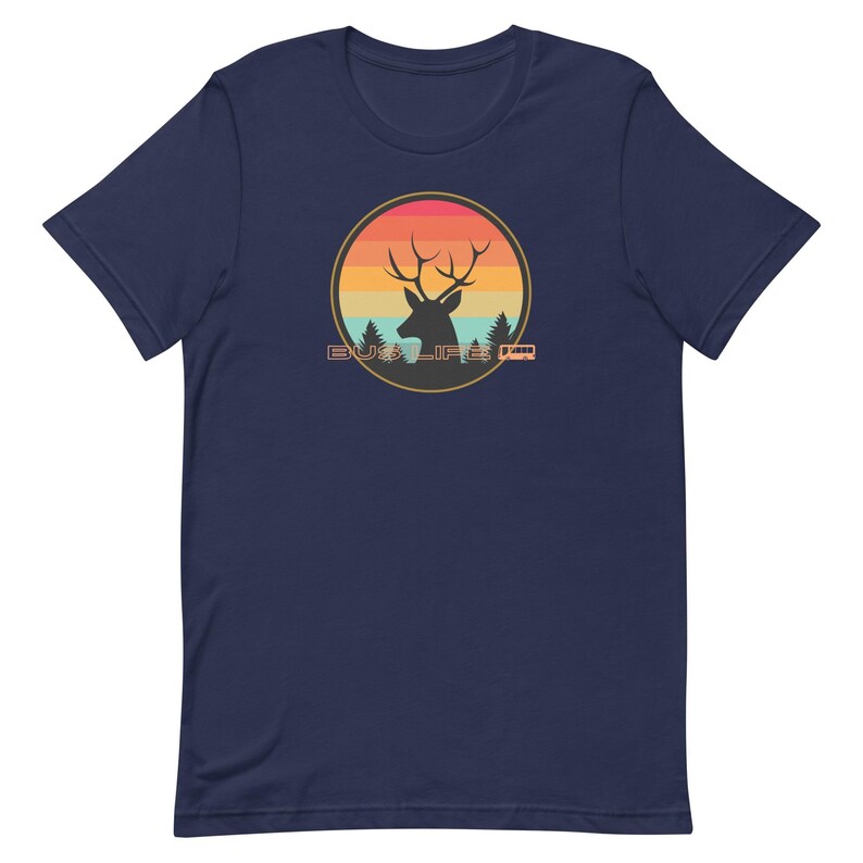 Bus Life Deer Shirt, retro sunset deer bus life shirt, Bus life t-shirt, bus life tees, Deer sunset shirt, bus lifeUnisex t-shirt