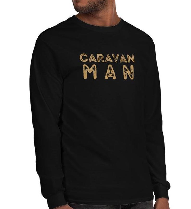 Caravan Man Shirt, Caravan T-shirt, Van life shirt, gift for Nomad, gift for bus life, gift for van lover Men’s Long Sleeve Shirt
