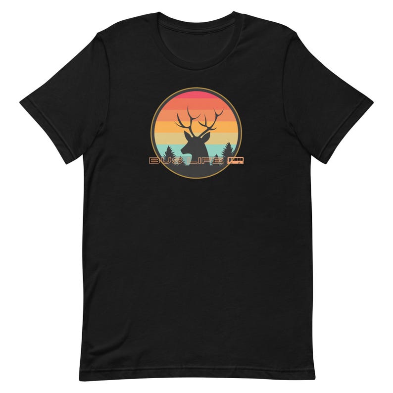 Bus Life Deer Shirt, retro sunset deer bus life shirt, Bus life t-shirt, bus life tees, Deer sunset shirt, bus lifeUnisex t-shirt