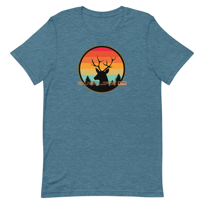 Bus Life Deer Shirt, retro sunset deer bus life shirt, Bus life t-shirt, bus life tees, Deer sunset shirt, bus lifeUnisex t-shirt