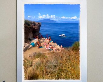 Impression Italie - vue de Sorrente - affiche - téléchargement immédiat