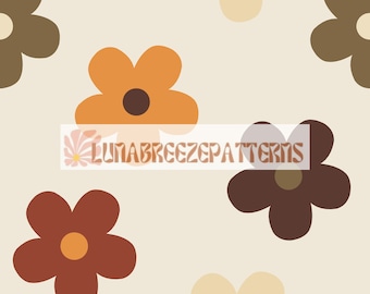 Fall daisy seamless repeating pattern