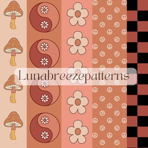 Boho groovy stripes seamless repeat pattern