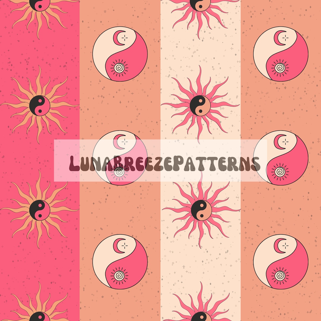 Pink Sun Pattern Pink Mystic Suns Stripes Seamless Repeating Pattern - Etsy