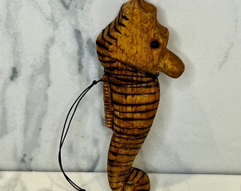Hand carved wooden Seahorse figurine