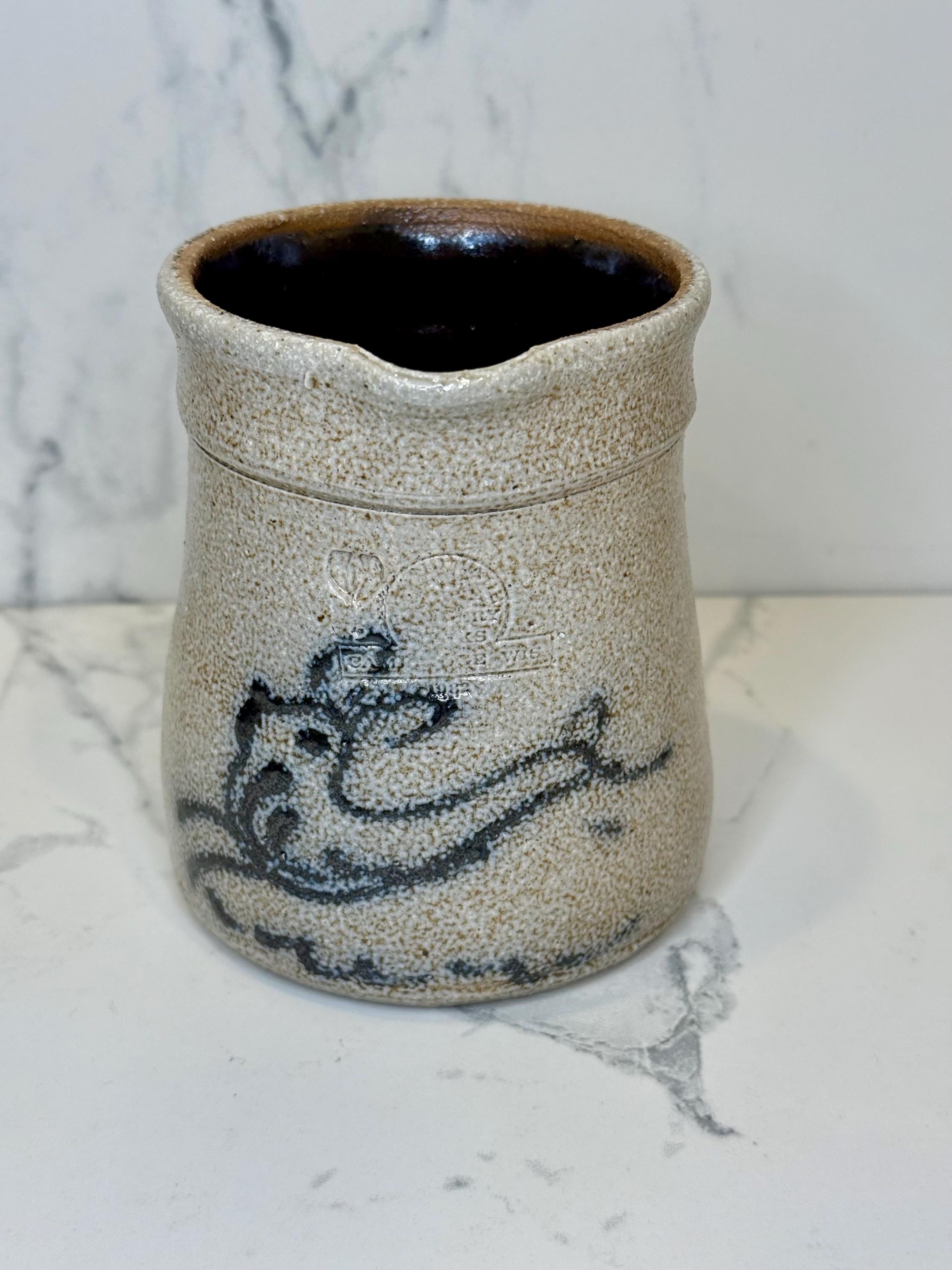 ROWE POTTERY ソルト・ガレイズド陶器製シュガーポット U.S.A.製 Vintage Rowe Salt Glazed Pottery - Etsy