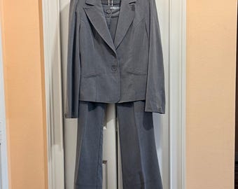 VTG Y2K Star City Gray Flared Pantsuit 2-Piece Set See Measurements for est size