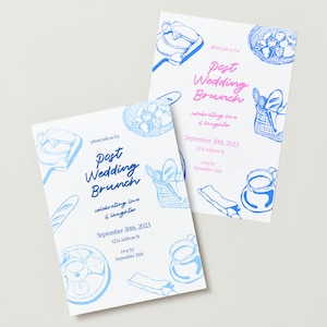 WEDDING BRUNCH INVITE | Hand-drawn, Colorful, Aesthetic Post-Wedding Brunch Invitation, Wedding Party, Customizable Digital Print Download