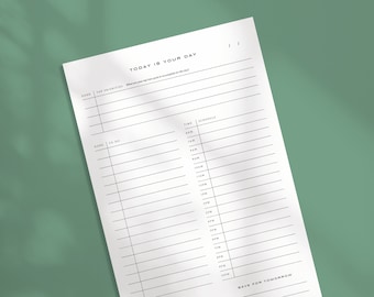 PRINTABLE DAILY PLANNER (Tabloid) | Printable Productivity Day Work Planner | Daily To-Do List Planner | Fill-out Template | Pdf Download